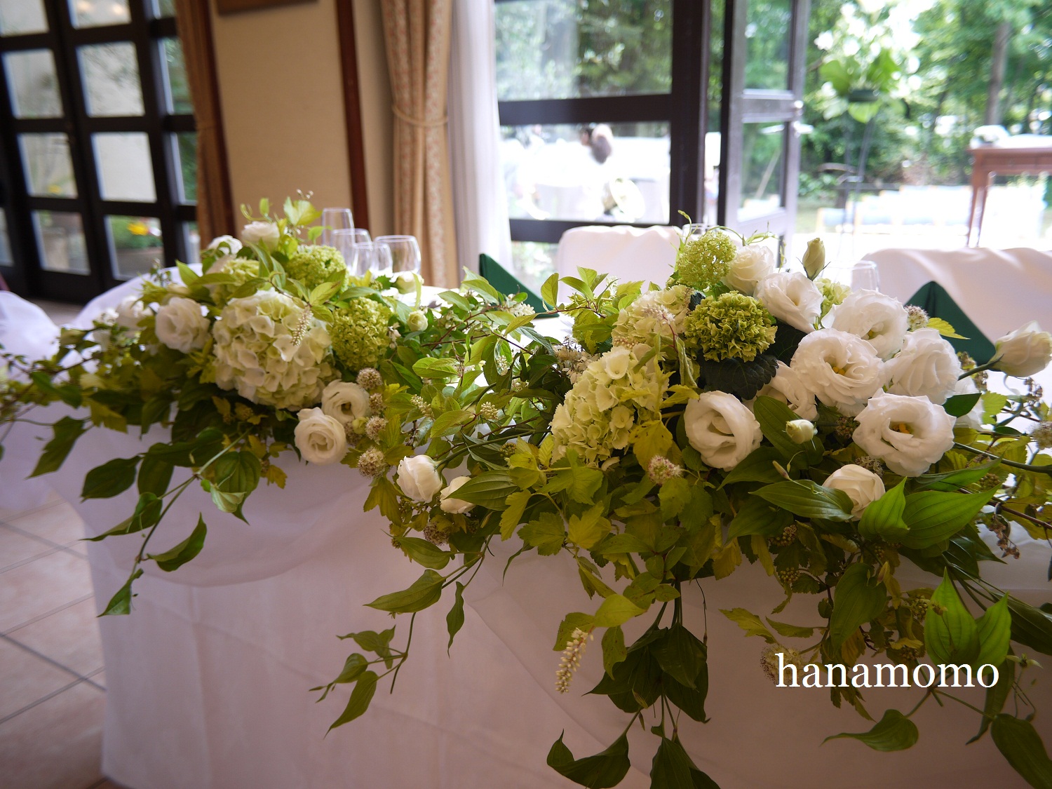 高砂装花 黄色薔薇 結婚式 二次会 テーブル メイン ウェディング 造花