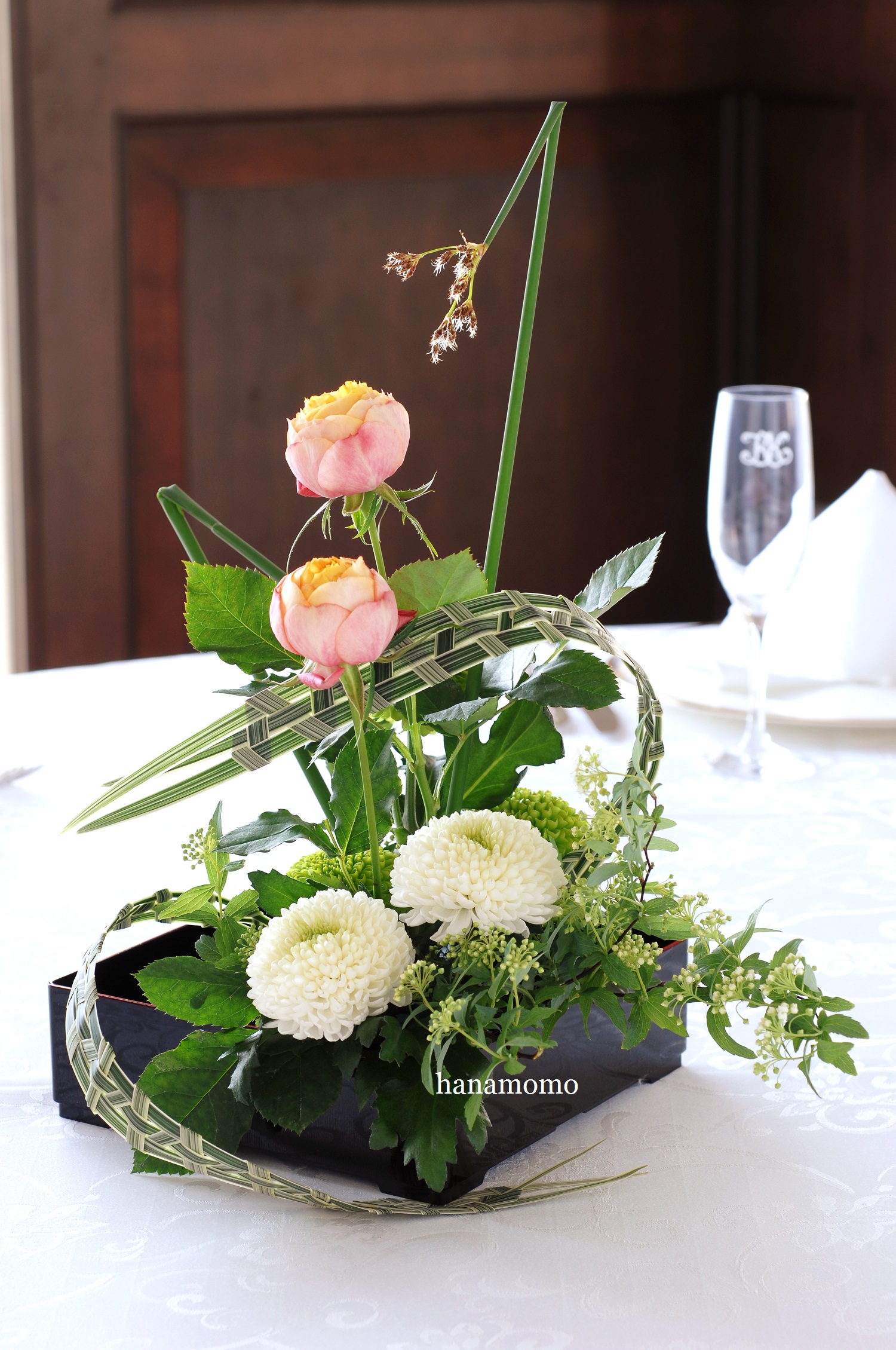 高砂装花 和風 和室ウォールフラワー テーブル 装飾 新年 床の間 和室 迎春